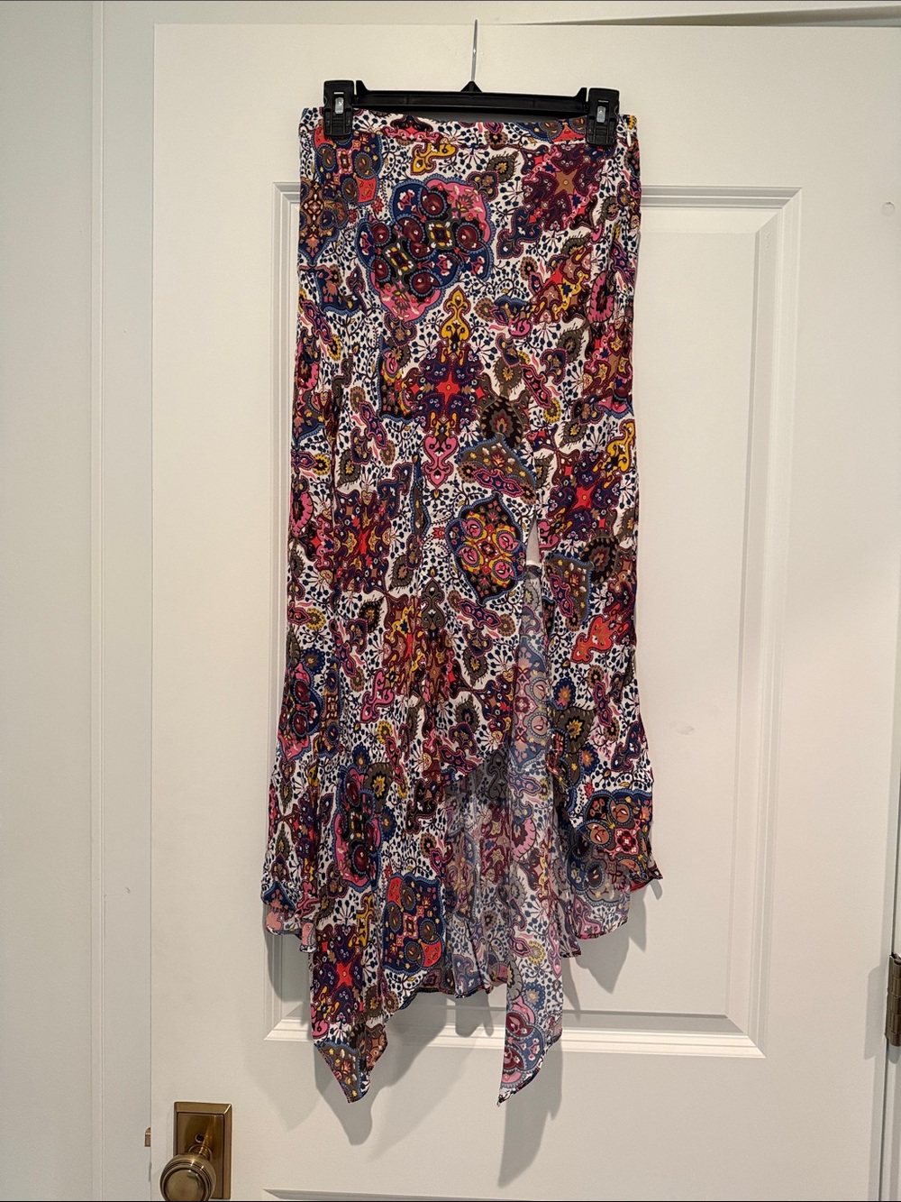 Veronica Beard Multicolor Paisley Handkerchief Hem Skirt